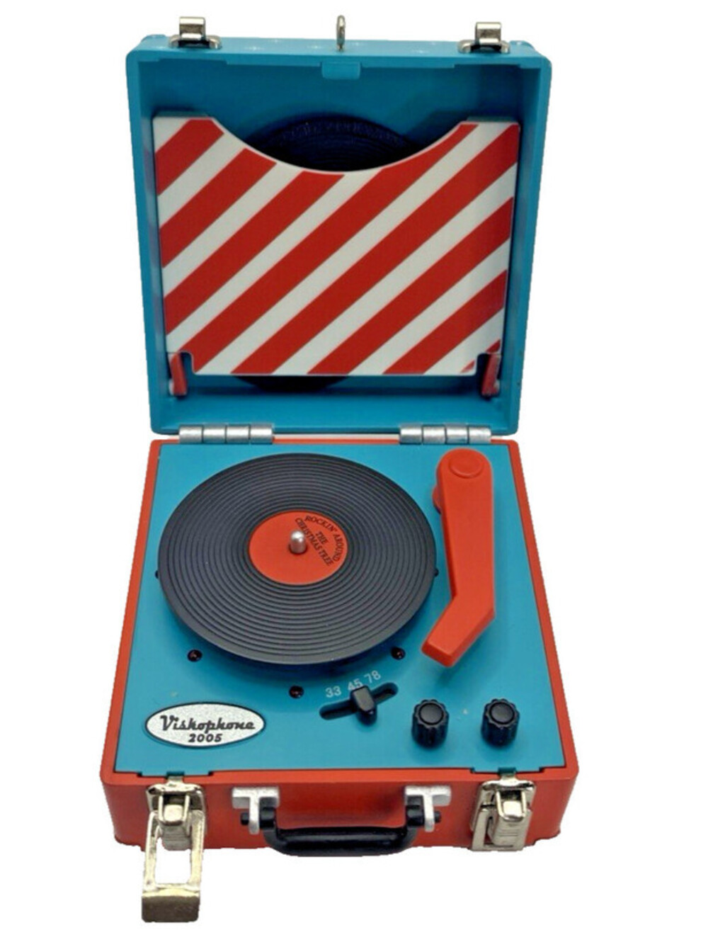 Hallmark Rockin With Santa Record Player Ornament QLX7622 w/ 3 Discs 2005